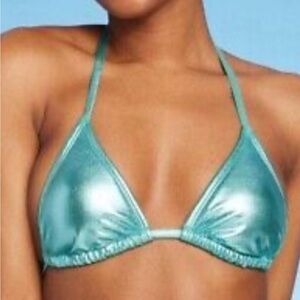 Wild Fable Shiny Teal Bikini Top